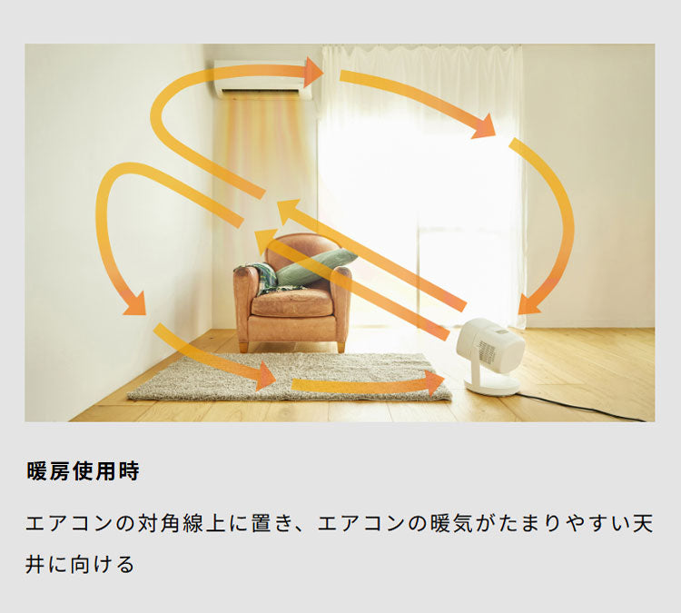 シロカ siroca HOT&COOL サーキュレーター ポカクール 温風 3段階 送風 7段階 調節 衣類乾燥 部屋干し スポット暖房 コンパクト ここピタ オールシーズン 一年中 通年 SH-CD251 ホワイト