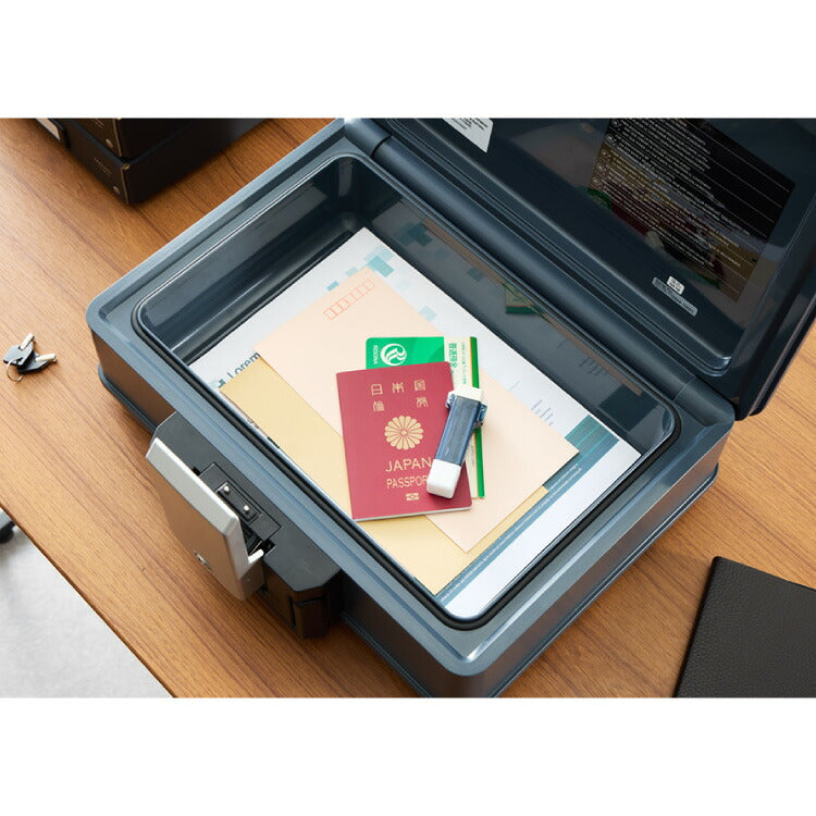 金庫 耐火 防水 家庭用 耐火金庫 手提げ 小型 7L A4サイズ パスポート 防災 防災対策 おしゃれ 手提金庫 家庭用金庫 家庭用耐火金庫 耐水 頑丈 ポータブル 持ち運び 鍵 プッシュ式