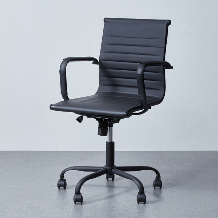 オフィスチェア スチール脚 デスクチェア オフィス 回転 オフィスチェア イームズ アルミナムチェア リプロダクト デザイナーズチェア レザー チェア PCチェア パソコンチェア コンパクト おしゃれ 椅子 イス シンプル ブラック 事務椅子