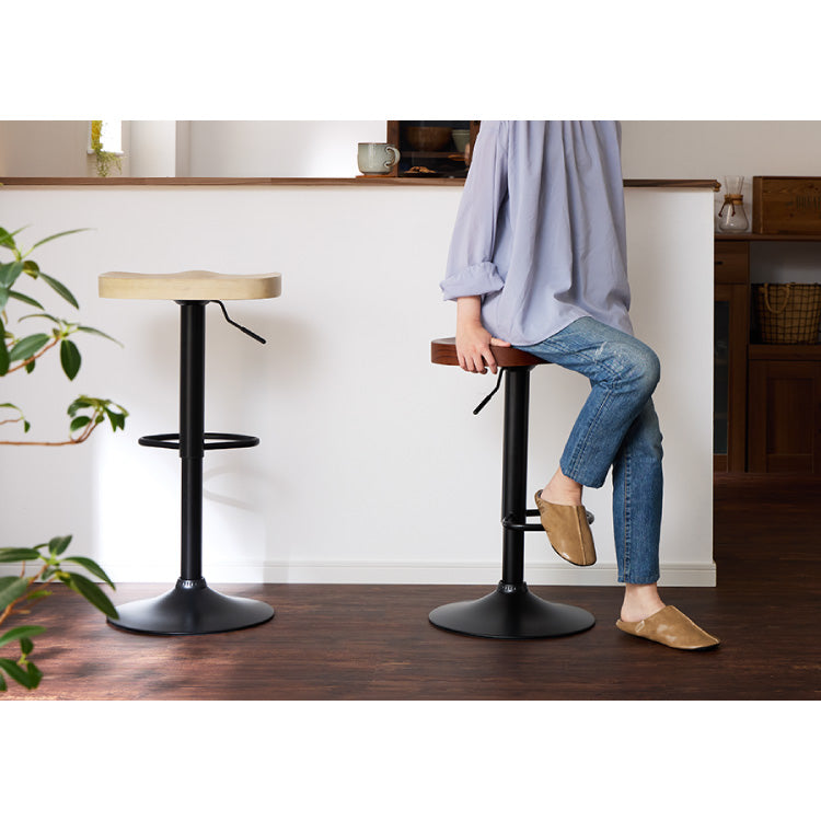 カウンターチェア 2脚セット 1脚 木製 天然木 昇降 回転 高さ調節 北欧 モダン 上下昇降式 おしゃれ ナチュラル ハイチェア バーチェア