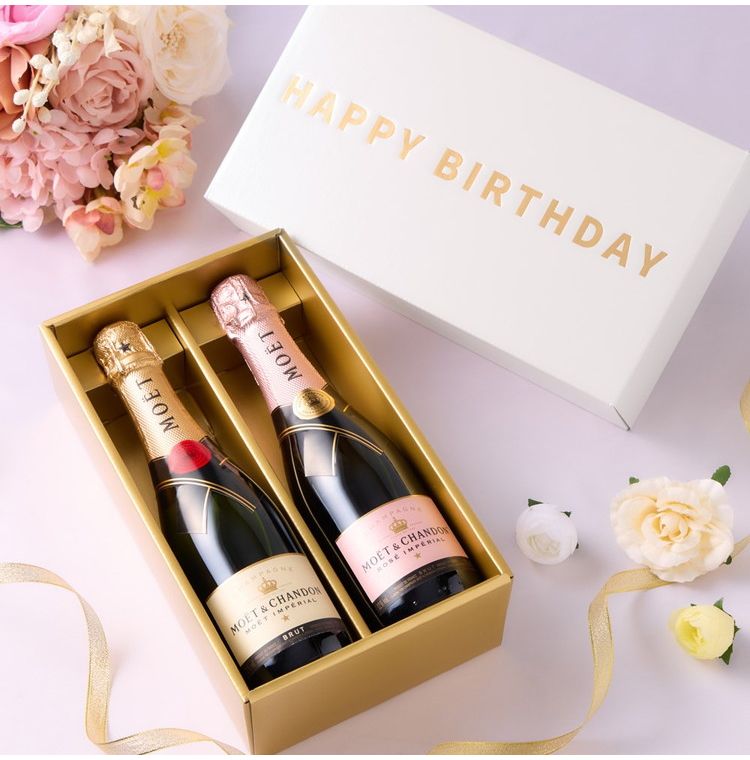 【バースデーBOX】モエ・エ・シャンドン ハーフボトル 紅白飲み比べ2本セット(代引不可)