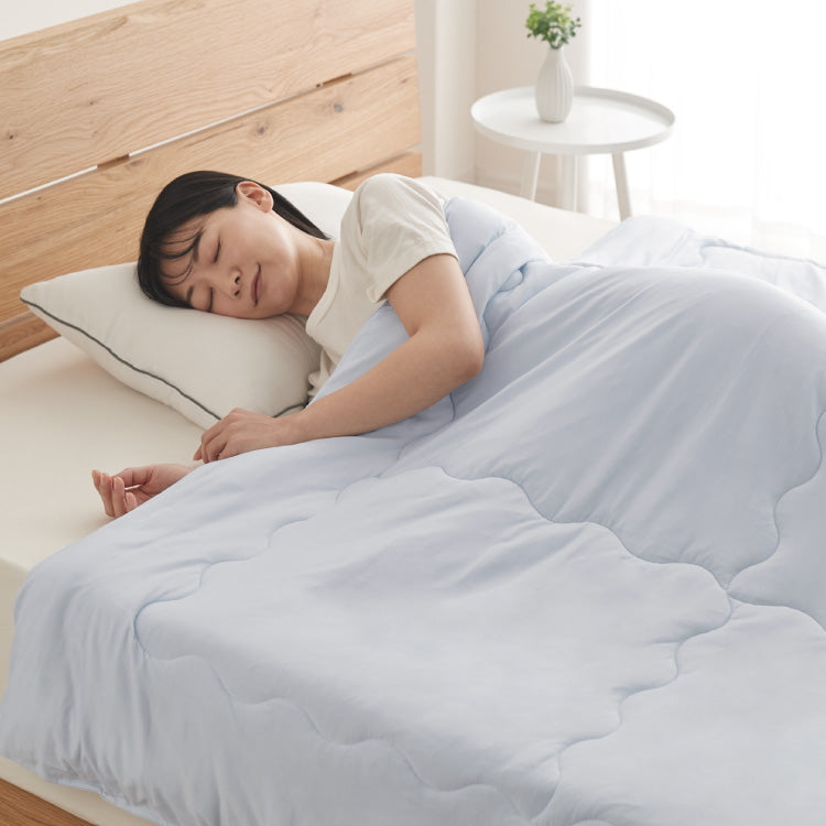 with core コアヤーン 冷感肌掛け布団 ダブル 180×190cm 接触冷感 Q-MAX0.46 吸水速乾 洗える ナイロン ポリエチレン コアヤーン繊維 掛布団 掛け布団 肌布団 ウィズコア