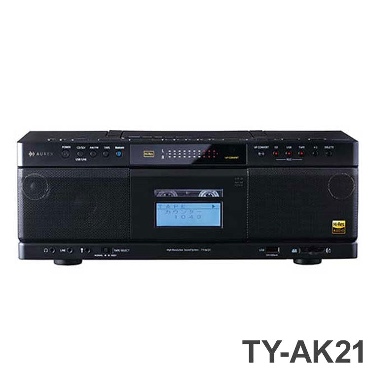 CDラジオカセットレコーダー 東芝 TY-AK21(K) ワイドFM FM/AM ラジオ SD USB CD Bluetooth リモコン付 AC給電 電池 TOSHIBA TY-AK21 TYAK21 CDラジカセ ラジカセ