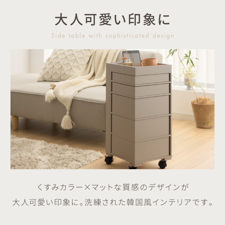 日本製 ワゴン キャスター付き おしゃれ 5段トレイ キッチンワゴン 回転 回転式 キッチン収納 ラック サイドワゴン キッチン コスメ ワゴン ドレッサー ネイル 韓国 インテリア 完成品(代引不可)