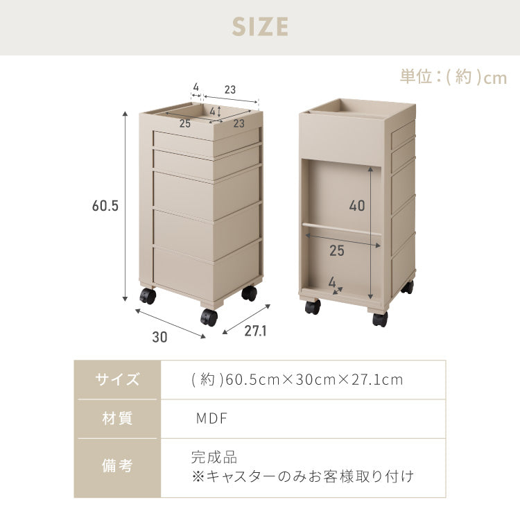 日本製 ワゴン キャスター付き おしゃれ 5段トレイ キッチンワゴン 回転 回転式 キッチン収納 ラック サイドワゴン キッチン コスメ ワゴン ドレッサー ネイル 韓国 インテリア 完成品(代引不可)