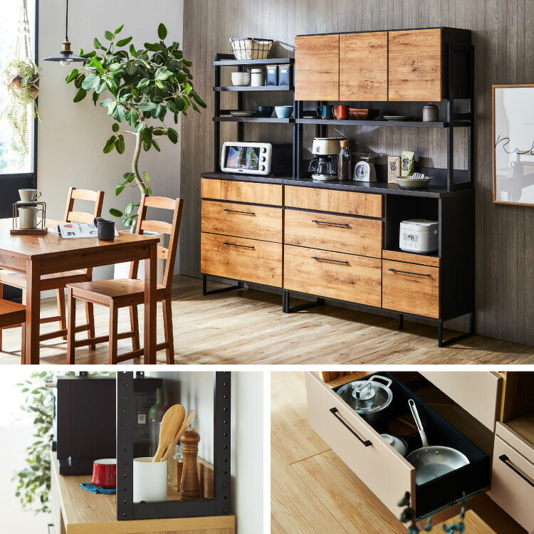 食器棚 幅120 キッチンボード ダイニングボード 日本製 カップボード キッチンキャビネット 大型レンジ対応 お掃除ロボット対応 キッチンラック 木製 おしゃれ 北欧(代引不可)