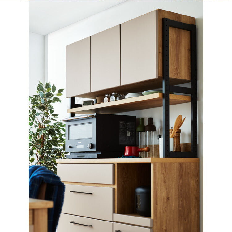 食器棚 幅120 キッチンボード ダイニングボード 日本製 カップボード キッチンキャビネット 大型レンジ対応 お掃除ロボット対応 キッチンラック 木製 おしゃれ 北欧(代引不可)