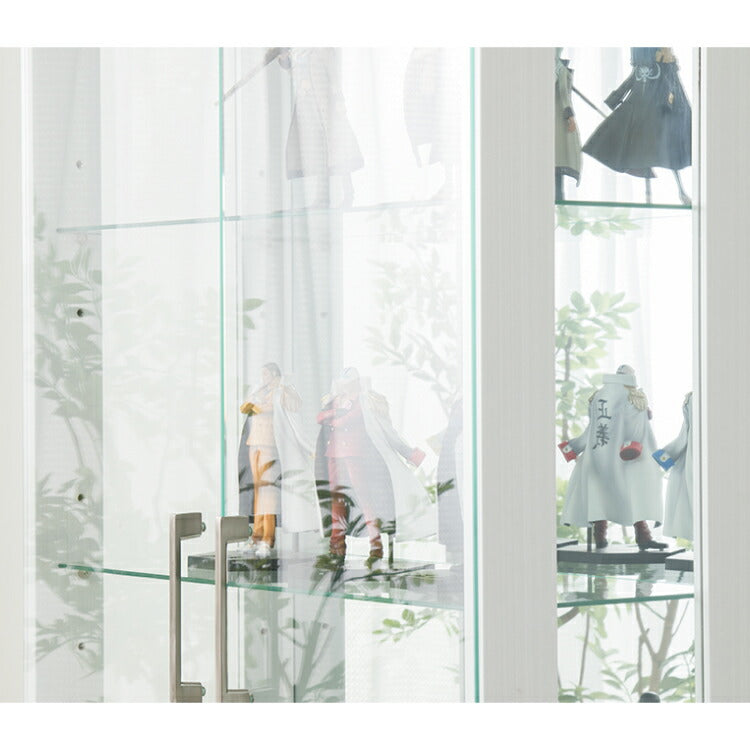 サラ60 ハイタイプ コレクションラック フィギュアケース コレクションケース コレクションボード 幅60cm 高さ180cm 奥行30cm 木製 ホワイト ブラック ブラウン ガラス棚 飾り棚 キュリオケース（代引不可）