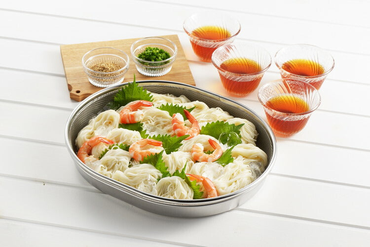 ヨシカワ 日本製 食道楽 小判型ザル&トレーセット SJ3200 Yoshikawa