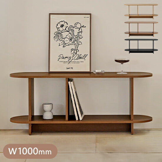 roomnhome バルトラウンドシェルフ ラック 2段 100cm ドレッサー 見せる収納 収納 サイドテーブル オープンラック デザインラック シェルフ スリム ディスプレイラック 本棚(代引不可)