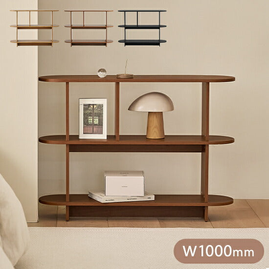 roomnhome バルトラウンドシェルフ ラック 3段 100cm ドレッサー 見せる収納 収納 サイドテーブル オープンラック デザインラック シェルフ スリム ディスプレイラック 本棚(代引不可)