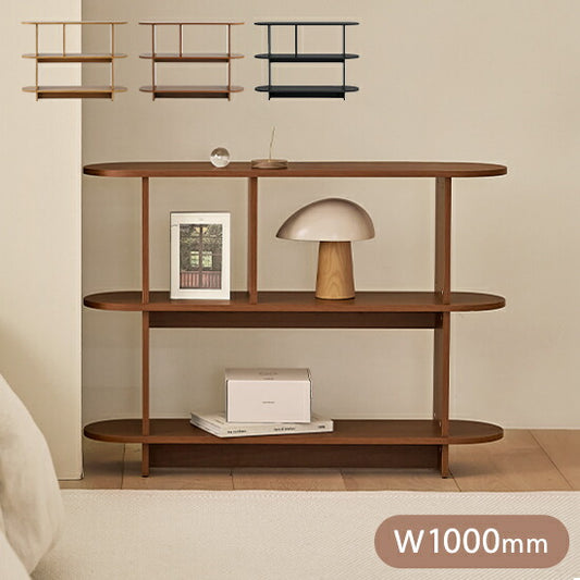 roomnhome バルトラウンドシェルフ ラック 3段 100cm ドレッサー 見せる収納 収納 サイドテーブル オープンラック デザインラック シェルフ スリム ディスプレイラック 本棚(代引不可)