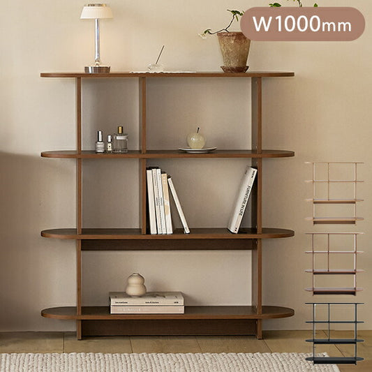 roomnhome バルトラウンドシェルフ ラック 4段 100cm ドレッサー 見せる収納 収納 サイドテーブル オープンラック デザインラック シェルフ スリム ディスプレイラック 本棚(代引不可)