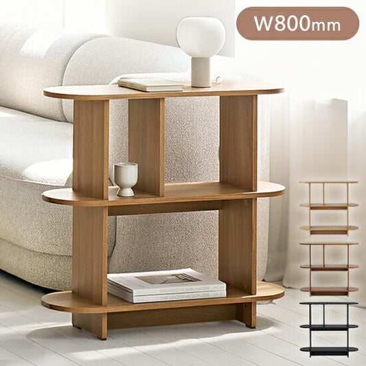 roomnhome バルトラウンドシェルフ ラック 3段 80cm ドレッサー 見せる収納 収納 サイドテーブル オープンラック デザインラック シェルフ スリム ディスプレイラック 本棚(代引不可)