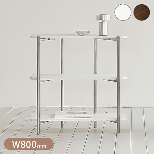 roomnhome ステンレス オープンラック ステンレス バルトステンシェルフ 収納 幅80cm 3段 棚 見せる収納 ラック 省スペース デザインラック シンプル モダン ディスプレイラック 韓国インテリア