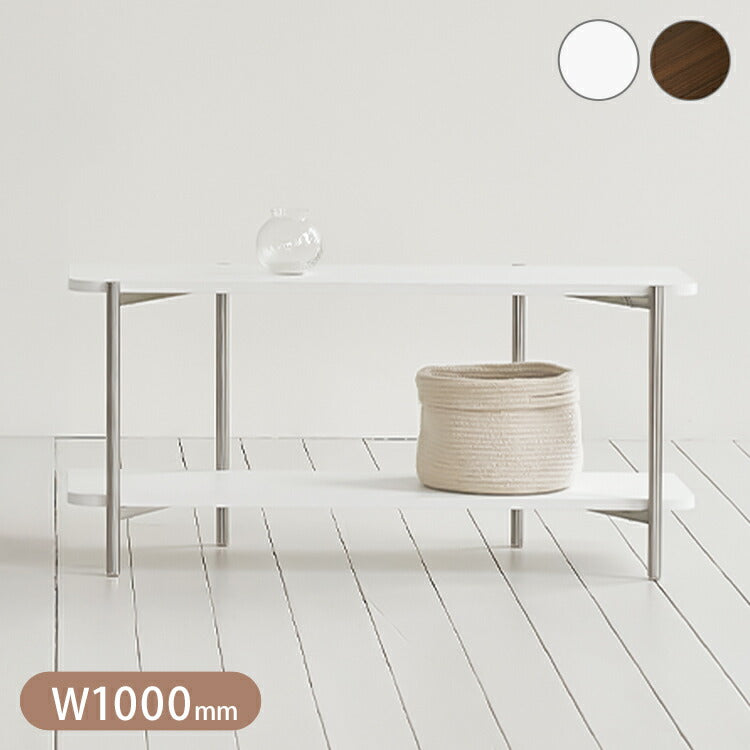 roomnhome ステンレス オープンラック ステンレス バルトステンシェルフ 収納 幅100cm 2段 棚 見せる収納 ラック 省スペース デザインラック シンプル モダン ディスプレイラック 韓国インテリア