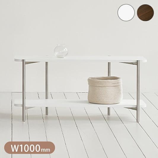 roomnhome ステンレス オープンラック ステンレス バルトステンシェルフ 収納 幅100cm 2段 棚 見せる収納 ラック 省スペース デザインラック シンプル モダン ディスプレイラック 韓国インテリア