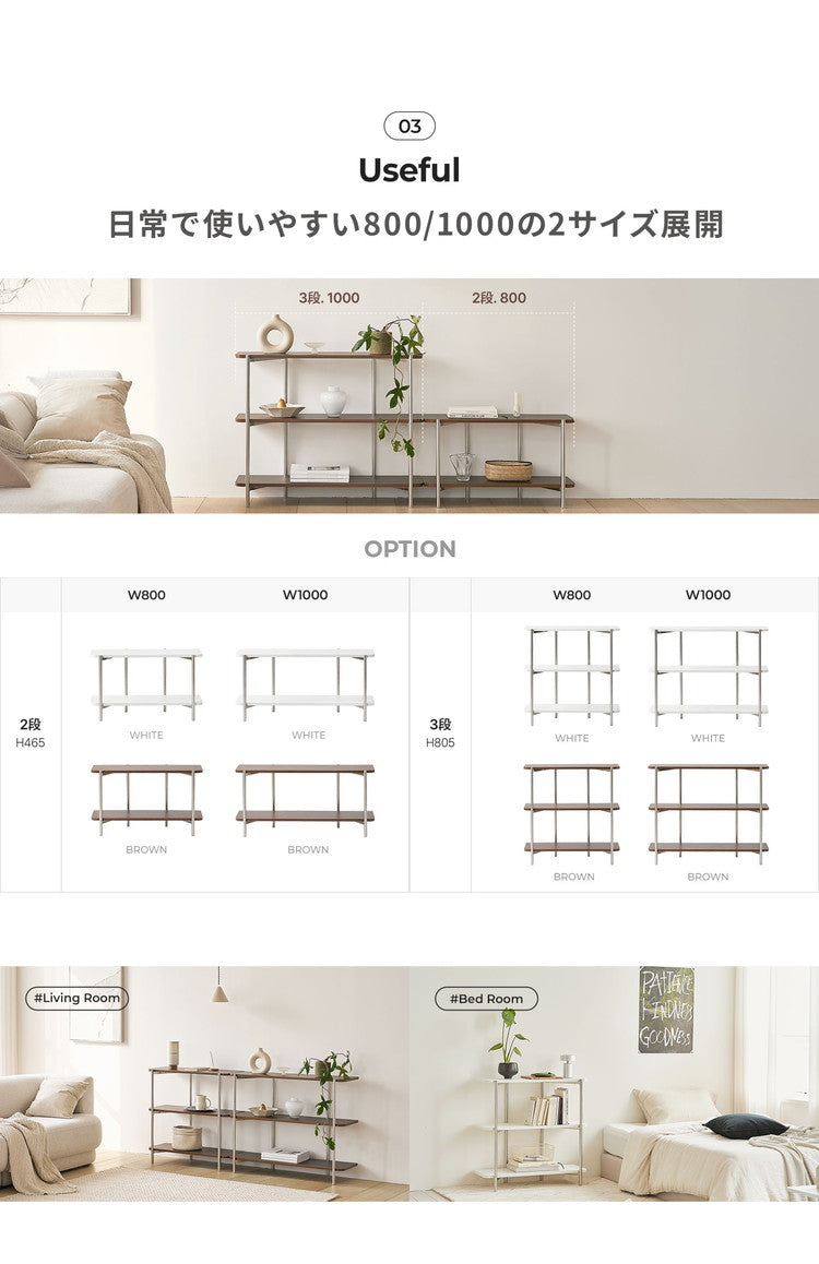 roomnhome ステンレス オープンラック ステンレス バルトステンシェルフ 収納 幅100cm 2段 棚 見せる収納 ラック 省スペース デザインラック シンプル モダン ディスプレイラック 韓国インテリア