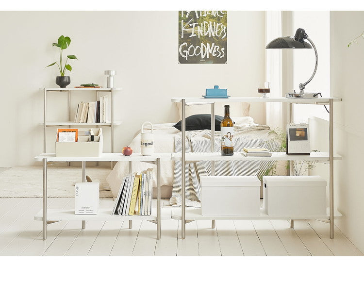 roomnhome ステンレス オープンラック ステンレス バルトステンシェルフ 収納 幅100cm 2段 棚 見せる収納 ラック 省スペース デザインラック シンプル モダン ディスプレイラック 韓国インテリア