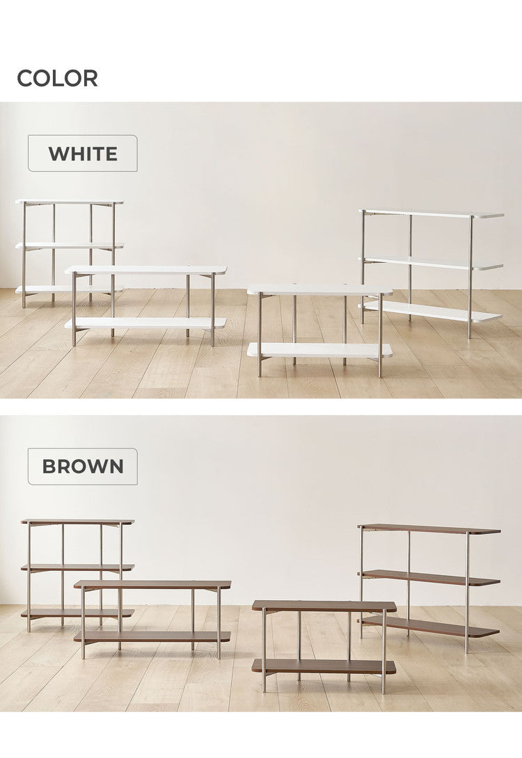 roomnhome ステンレス オープンラック ステンレス バルトステンシェルフ 収納 幅100cm 2段 棚 見せる収納 ラック 省スペース デザインラック シンプル モダン ディスプレイラック 韓国インテリア