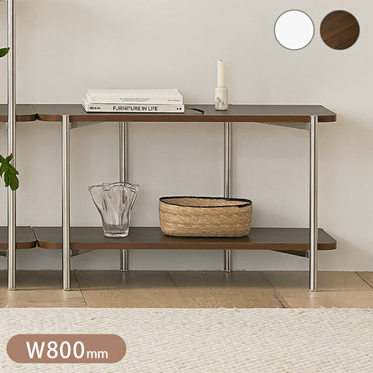 roomnhome ステンレス オープンラック ステンレス バルトステンシェルフ 収納 幅80cm 2段 棚 ミッドセンチュリー デザインラック 見せる収納 ラック 省スペース シンプル モダン 韓国インテリア