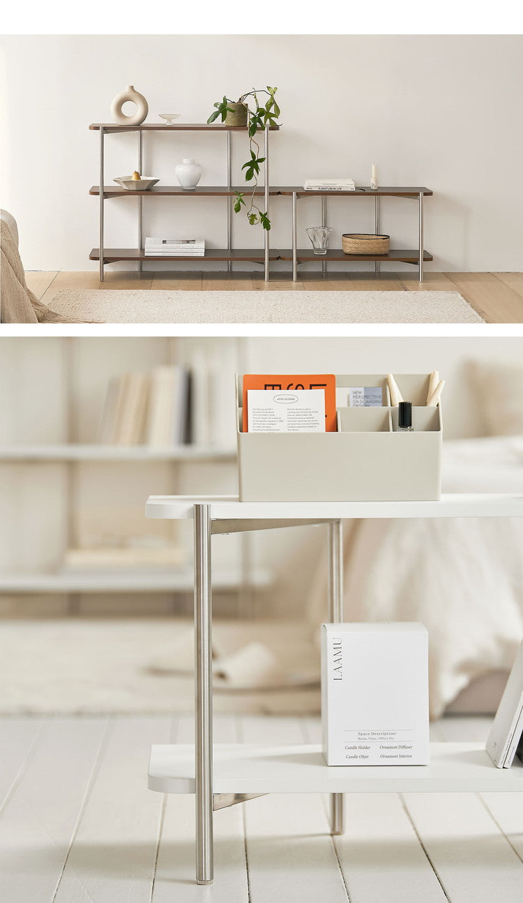 roomnhome ステンレス オープンラック ステンレス バルトステンシェルフ 収納 幅80cm 2段 棚 ミッドセンチュリー デザインラック 見せる収納 ラック 省スペース シンプル モダン 韓国インテリア