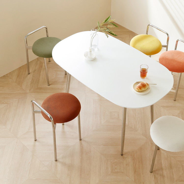 roomnhome ボストン クロム スツール 幅56cm mix素材 おしゃれ クッション クロムフレーム 取っ手付き 防水 生活防水 コーデュロイ イス 椅子 チェア