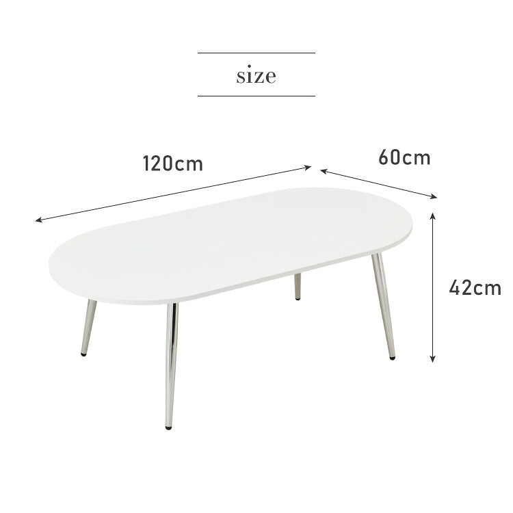 【roomnhome×リコメン堂】ローテーブル 120cm クローム脚 おしゃれ 韓国インテリア 高さ42cm 耐荷重約20kg センターテーブル【限定商品】かわいい シンプル インテリア モダン(代引不可)