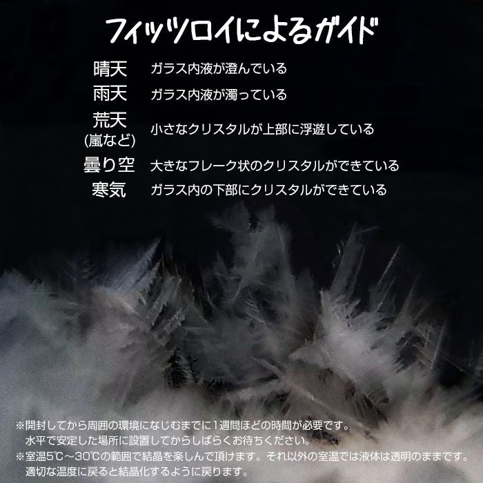 ガリレオ温度計 ストームグラス セット オブジェ ガラス 置物 結晶 飾り 天気予報 ギフト