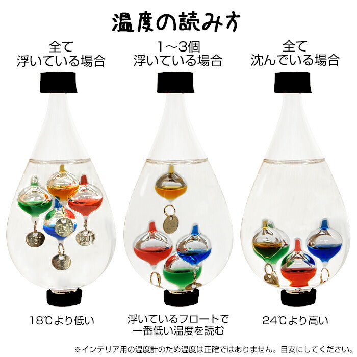 ガリレオ温度計 ストームグラス セット オブジェ ガラス 置物 結晶 飾り 天気予報 ギフト
