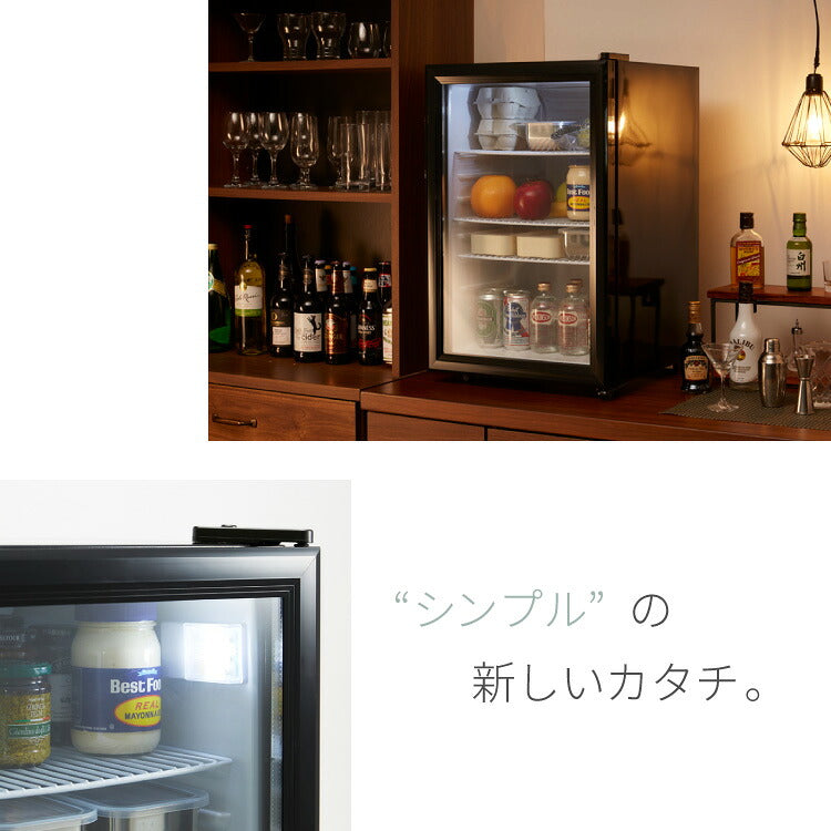 simplus シンプラス ディスプレイ冷蔵庫 68L SP-68DSL ショーケース仕様 冷蔵庫 店舗 業務用 家庭用 ガラス サブ【メーカー保証1年】
