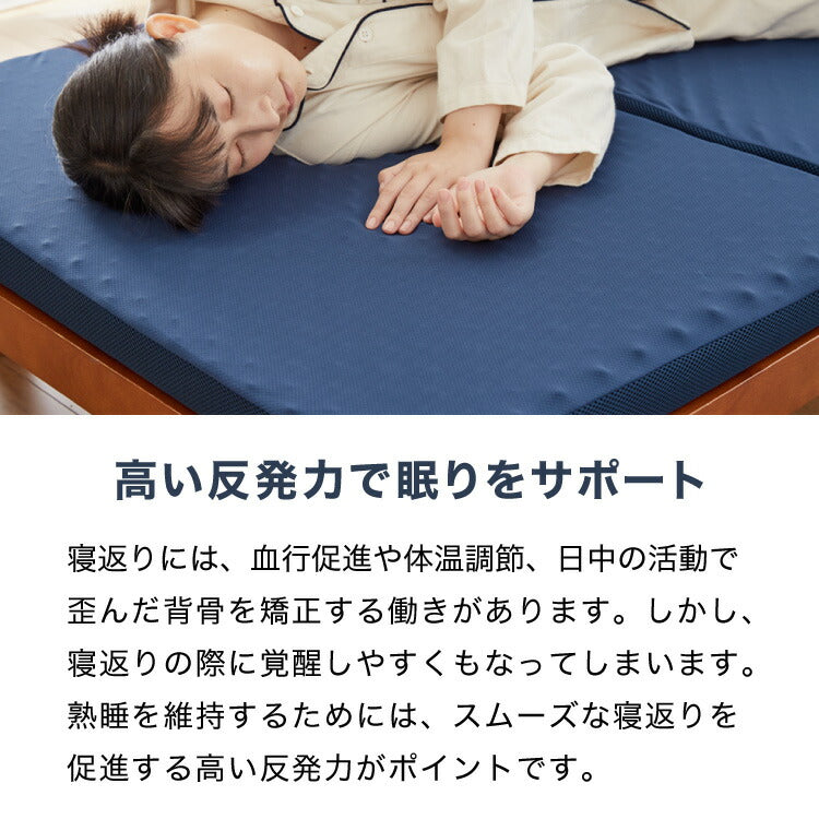 小さめ 高反発マットレス RISE 幅70 80 90 ライズ東京 厚さ6cm セミシングル SS 硬質ウレタン 3つ折り マットレス 高反発 硬め 硬い ベッドマットレス トッパー 体圧分散 寝返り ヘたりにくい 敷布団