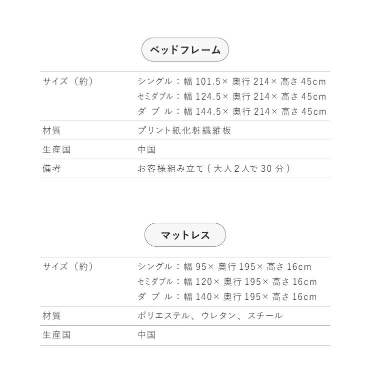 マットレスセット シングル コンセント付き フロアベッド ボンネルコイルマットレス ベッドセット 圧縮ロールマットレス(代引不可)