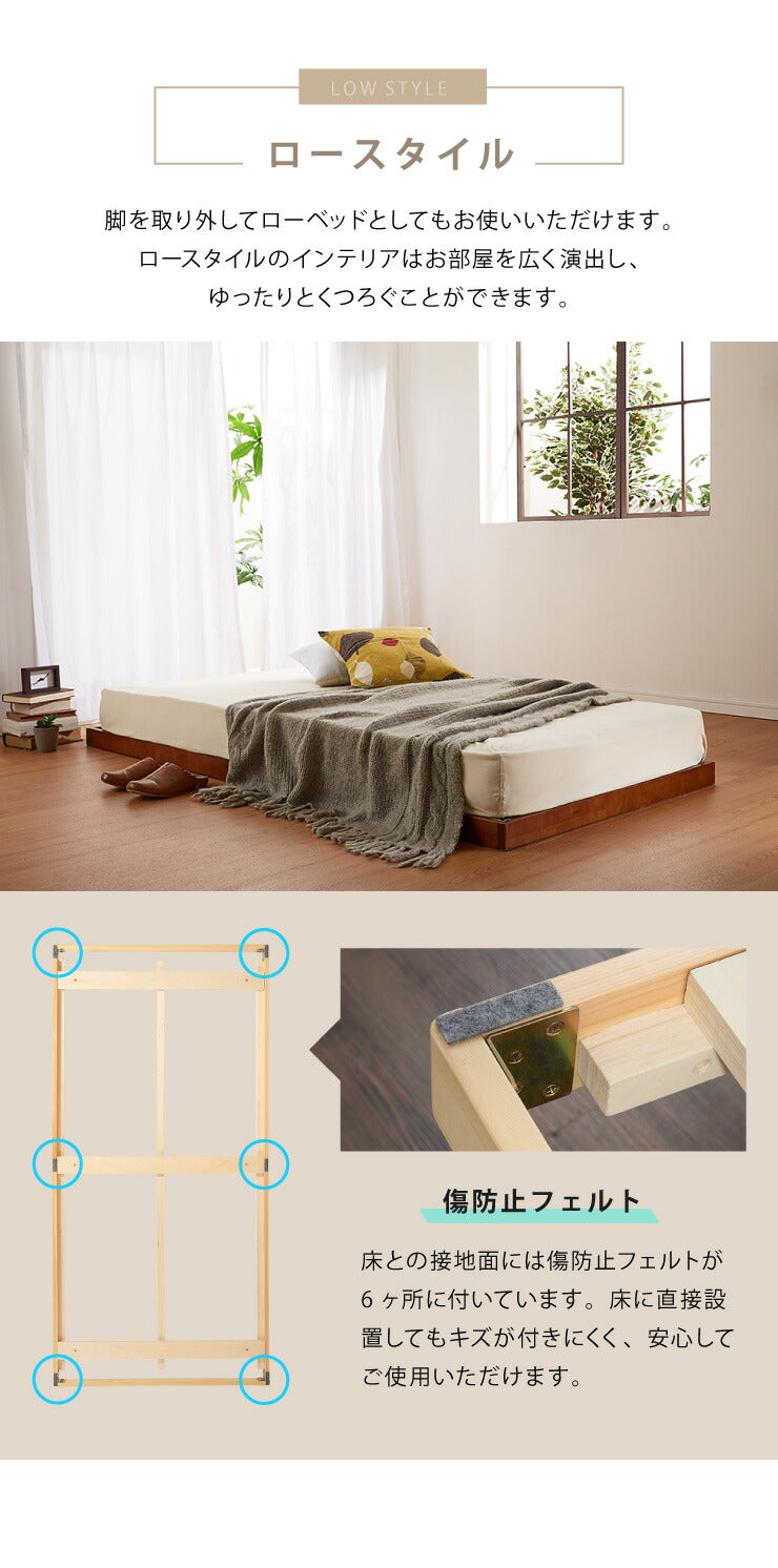 マットレスセット シングル すのこベッド ボンネルコイルマットレス ベッドセット 圧縮ロールマットレス ベッドフレーム 天然木(代引不可)