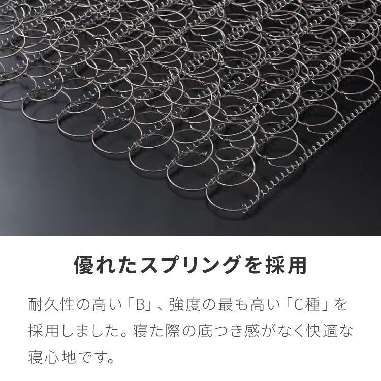 ボンネルコイル マットレス ダブル 厚さ14cm 圧縮梱包 ホワイト 通気性 硬め ベッド ボンネルコイルロールマットレス ボンネル コイル スプリング ベッドマット マット 厚み14cm ロール梱包