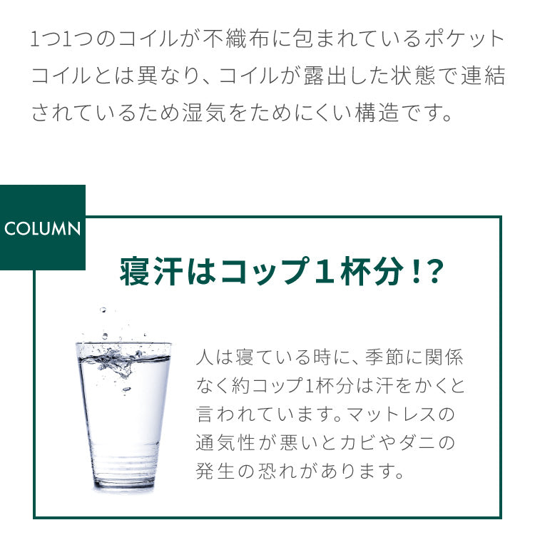 ボンネルコイル マットレス キング 厚さ14cm 圧縮梱包 ホワイト 通気性 硬め ベッド ボンネルコイルロールマットレス ボンネル コイル スプリング ベッドマット マット 厚み14cm ロール梱包