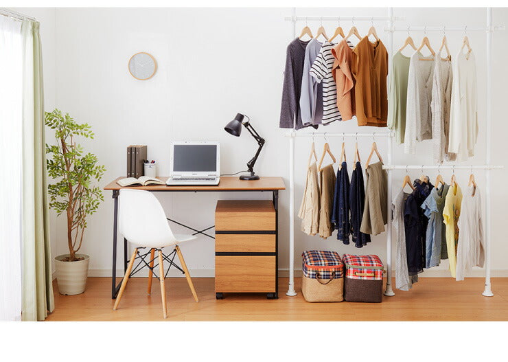 突っ張り ハンガーラック 4段 2連 L字可能 幅80～140cm 北欧 おしゃれ 頑丈 引っ掛け棒付き 天井突っ張り式 つっぱり収納 省スペース クローゼット 突っ張りラック 突っ張りハンガーラック ウォークイン