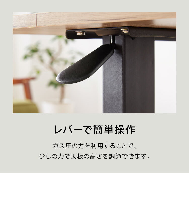 昇降式テーブル ガス圧 無段階 高さ調節 レバー式 80×40 キャスター コンセント USBポート ブラウン ナチュラル 大理石調 テレワーク 在宅 介護 ベッドサイド テーブル 昇降テーブル サイドテーブル