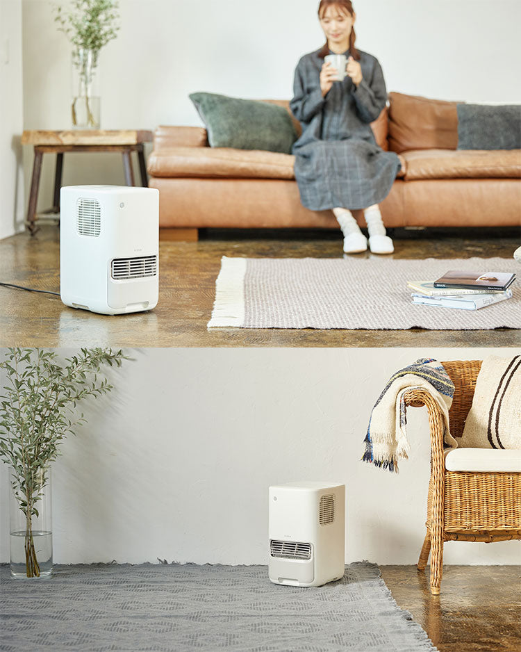 シロカ 加湿機能付き セラミックファンヒーター おしゃれ ポカプラス 加湿器 ヒーター 湿度設定 湿度センサー 加湿器 足元 節電 節約 省エネ siroca SH-3D151 ホワイト