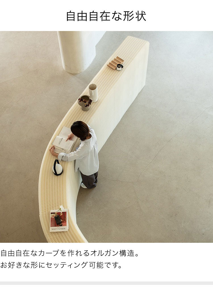 ペーパーシェルフ 折りたたみ H70×D38×W300cm 伸縮式 紙製 ハニカム構造 耐荷重50kg 撥水加工 クラフト紙 ナチュラル ブラック ホワイト レッド おしゃれ 北欧 モダン 陳列台 展示台 飾り棚(代引不可)