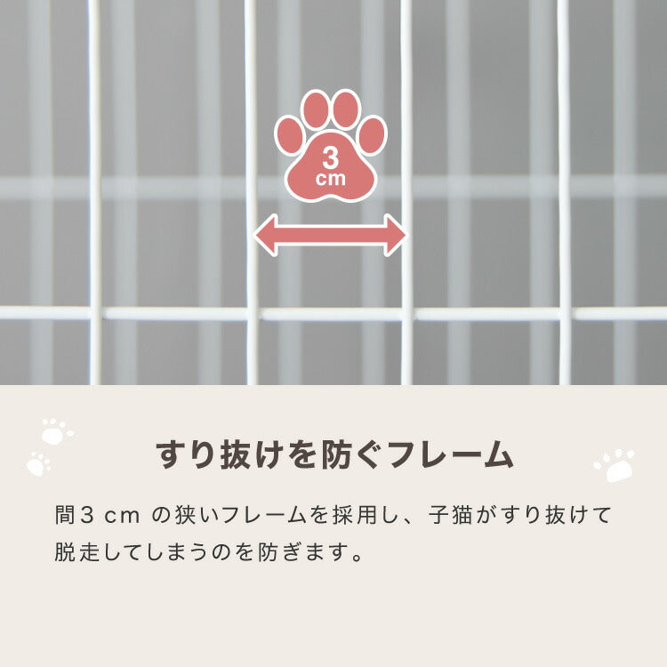 猫 ケージ 1段 おしゃれ スリム コンパクト キャスター付 脱走防止 お手入れ簡単 ペットケージ キャットケージ キャット ケージ キャットハウス ペットハウス 室内 屋内 保護 保護猫 ハウス