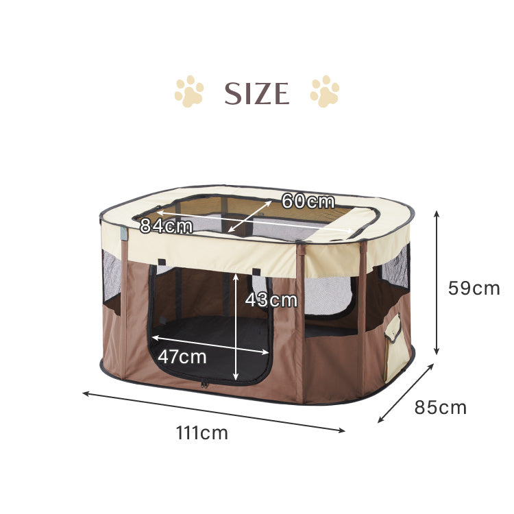 ペットサークル 折りたたみ XL 小型犬 中型犬 猫 収納 飛び出し防止屋根付き 室内 屋外 持ち運び コンパクト アウトドア 旅行 災害対策 ペットケージ ペットハウス プレイサークル 犬 ケージ サークル
