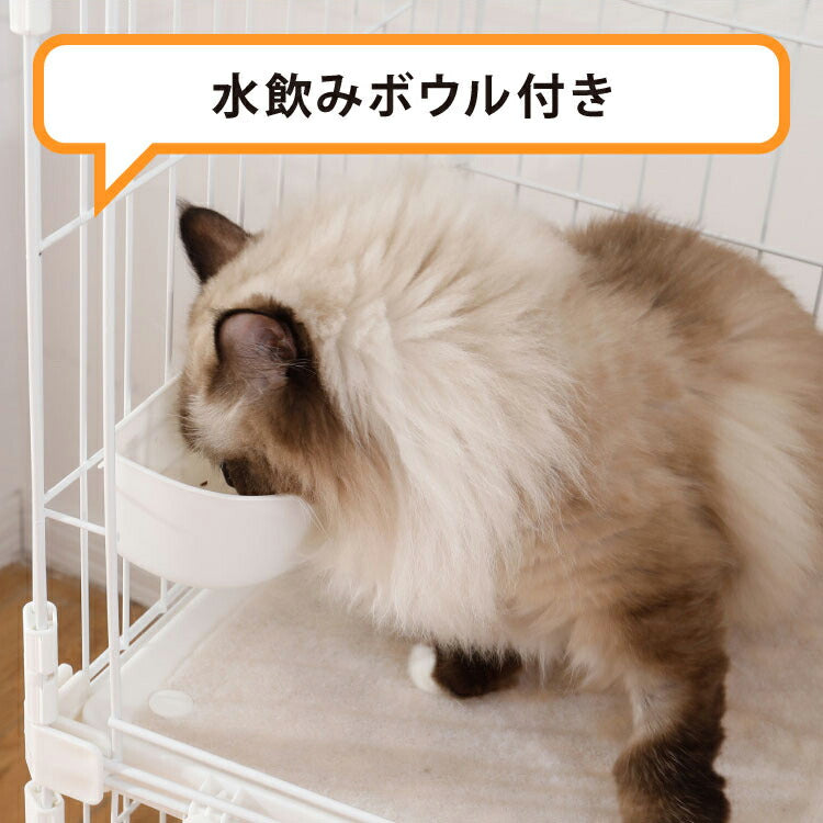 キャットケージ 2段 コンパクト スリム キャスター付 ハンモック 水飲みボウル ステップ台2段 多頭飼い 留守番 保護 脱走防止 シンプル おしゃれ 室内 猫 ケージ 猫ケージ ペットケージ ハウス 檻 サークル
