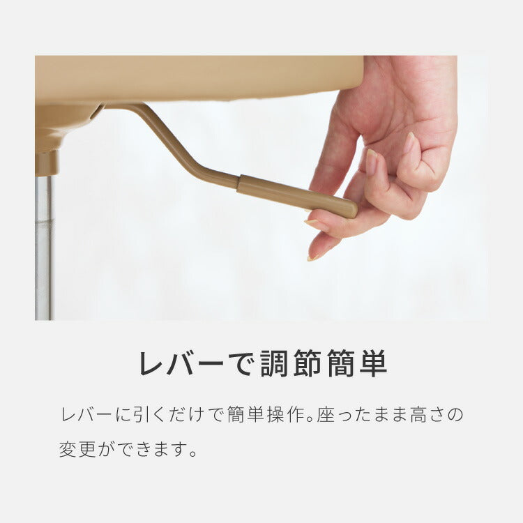 昇降式スツール キャスター付き シンプル コンパクト 北欧 クッション 作業 丸椅子 チェア ラウンド PUレザー 回転 360°回転 リビング ダイニング キッチン スツール OAチェア 回転椅子 作業椅子