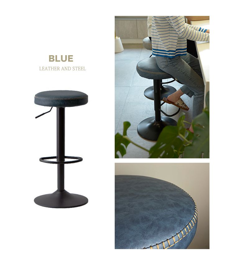 カウンターチェア バーチェア 2脚セット 回転 昇降式 レザー カフェ風 ヴィンテージ 喫茶店風 おしゃれ レトロアンティーク