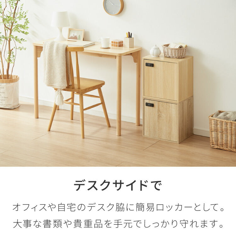 キューブボックス A4 2個セット 木目 鍵付き 扉付き 幅35cm レイアウト自由自在 ダイヤル ダイヤル錠付きボックス 収納 収納ボックス A4サイズ 本棚 ラック 収納ラック 鍵付きラック レイアウト自由