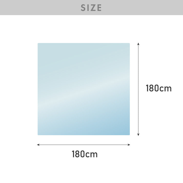 ダイニングマット 透明 防水 180×180cm 厚さ1.5mm 吸着 防汚 耐熱 フロアマット キッチンマット クリアマット PVC エンボス加工