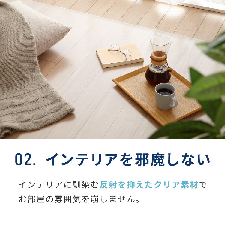 ダイニングマット 透明 防水 180×180cm 厚さ1.5mm 吸着 防汚 耐熱 フロアマット キッチンマット クリアマット PVC エンボス加工