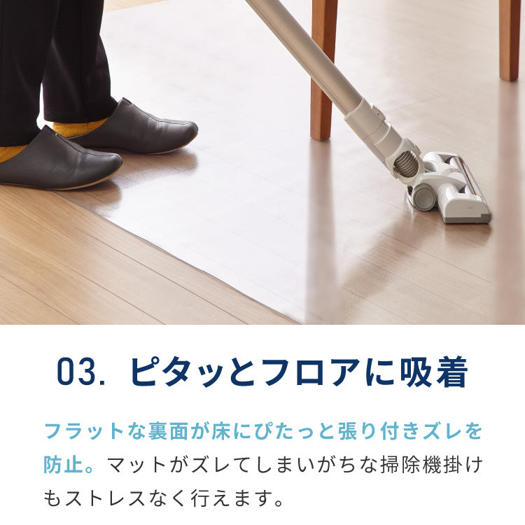 ダイニングマット 透明 防水 180×180cm 厚さ1.5mm 吸着 防汚 耐熱 フロアマット キッチンマット クリアマット PVC エンボス加工