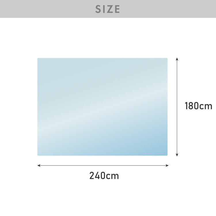 ダイニングマット 透明 防水 180×240cm 厚さ1.5mm 吸着 防汚 耐熱 フロアマット キッチンマット クリアマット PVC エンボス加工